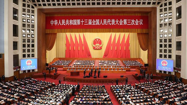 十三屆全國人大三次會議舉行第二次全體會議